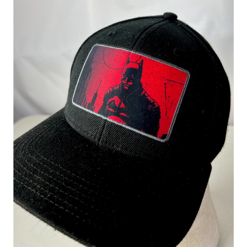 The Batman Hat Cap DC Comics Official Big Patch Snapback Superhero Comic Black